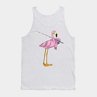 Flamingo Fishing Fisher Fishing rod Tank Top